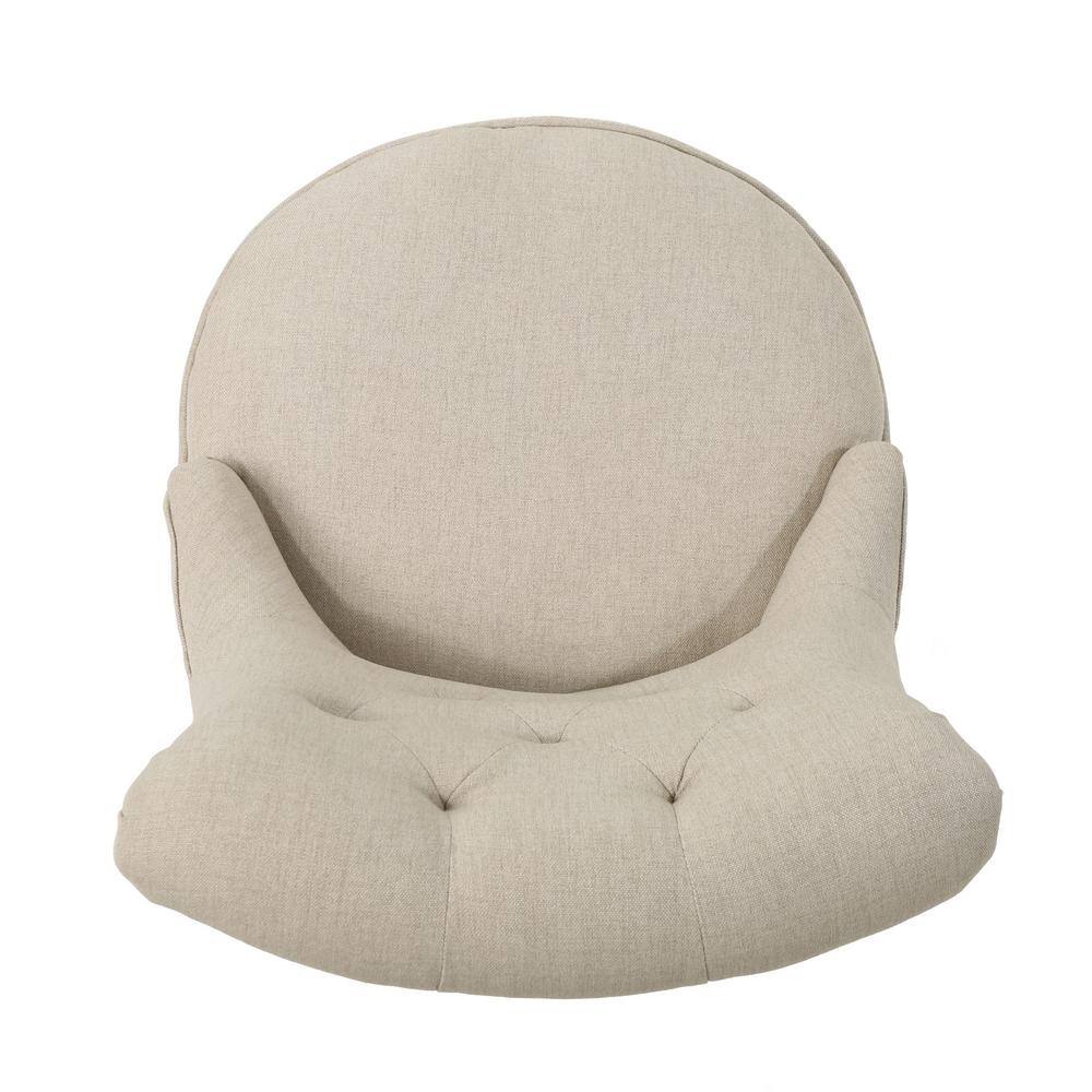 Light Brown Tufted Fabric Swivel Desk Chair with Chrome Base