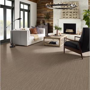 Sicily - Ashlar - Brown 15 ft. 46.8 oz. SD Nylon Pattern Installed Carpet