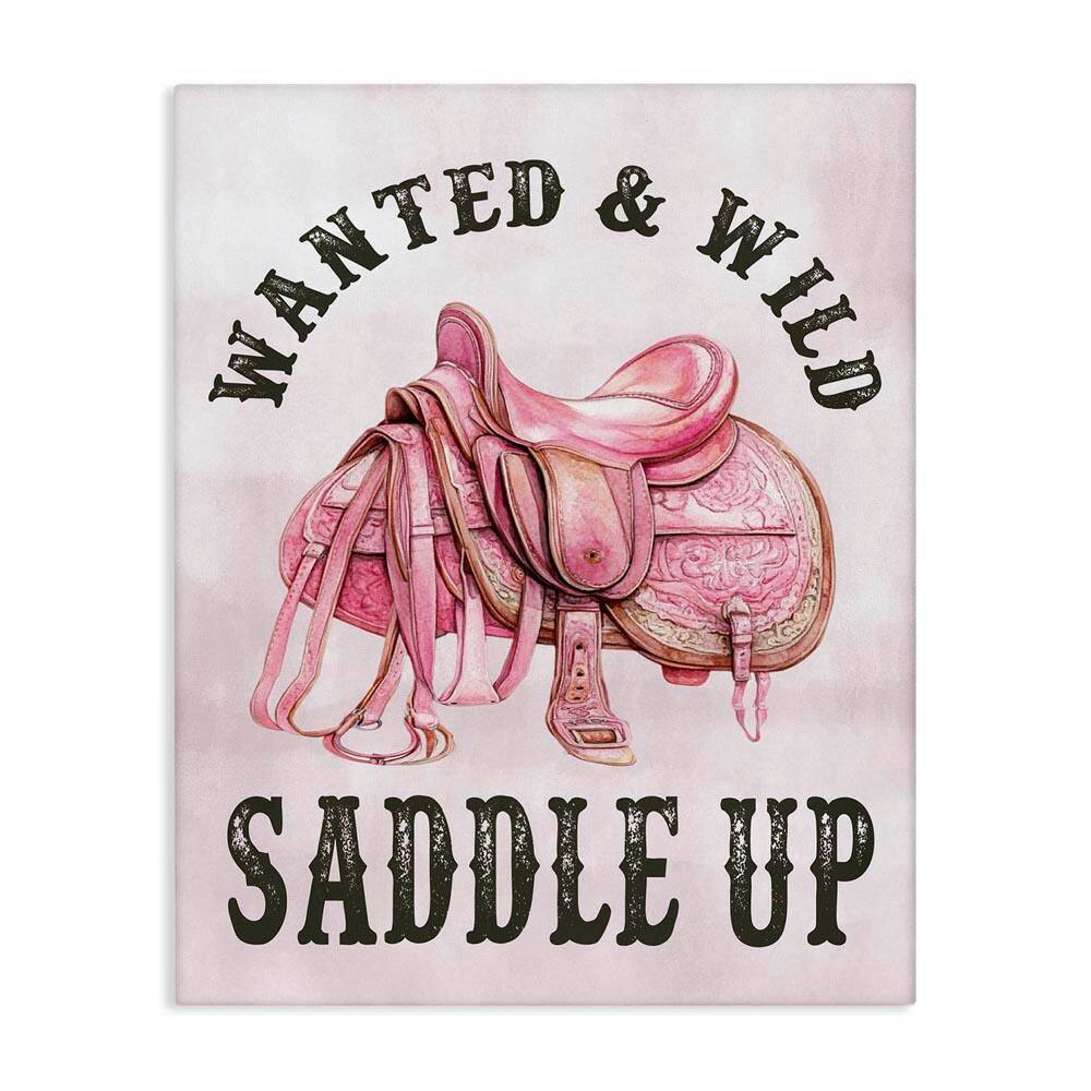 Pink Saddle Up Cowgirl by Lettered and Lined Unframed Typography Graphic Art Print 30 in. x 24 in. price history on PriceWatchPro