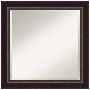 Signore Bronze 24.25 in. x 24.25 in. Beveled Square Wood Framed Bathroom Wall Mirror in Bronze