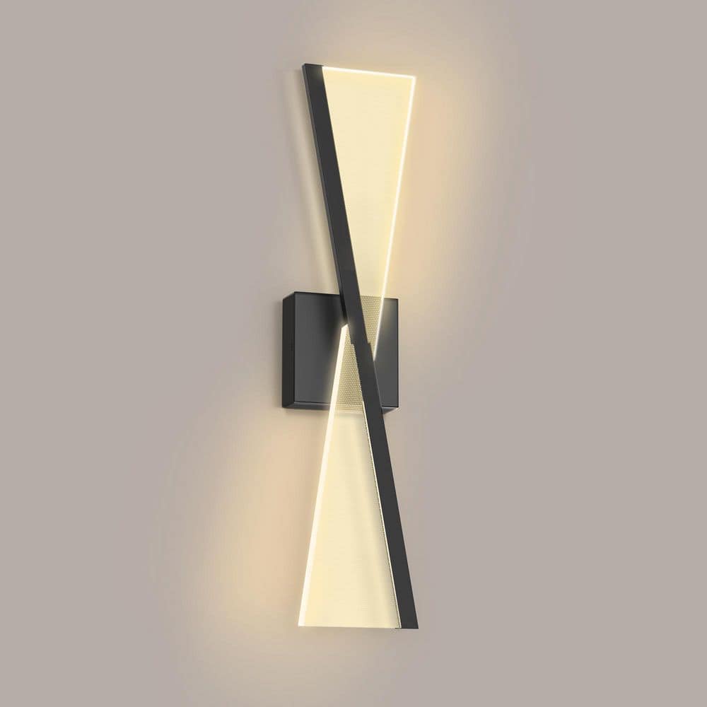 24 in. 1-Light Black Wireless Wall Sconces, 6000K Cool White Linear Wall Lighting for Bedroom, Living Room, 2-Pack price history on PriceWatchPro