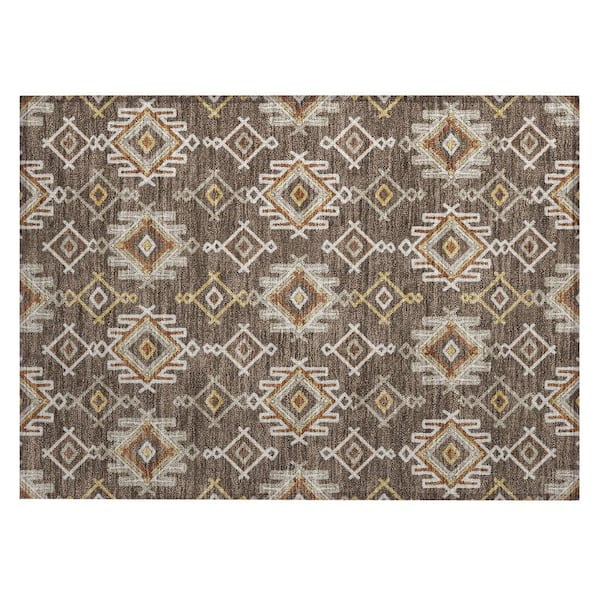 Chantille Machine Washable Indoor/Outdoor Abstract ACN3042 Coffee 3 ft. x 4 ft. Area Rug