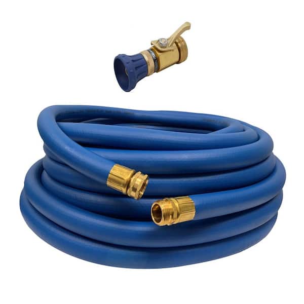 Underhill 0.75 in. Dia x 75 ft. Ultramax Garden Hose, Blue and Precision Cloudburst Hose End Nozzle