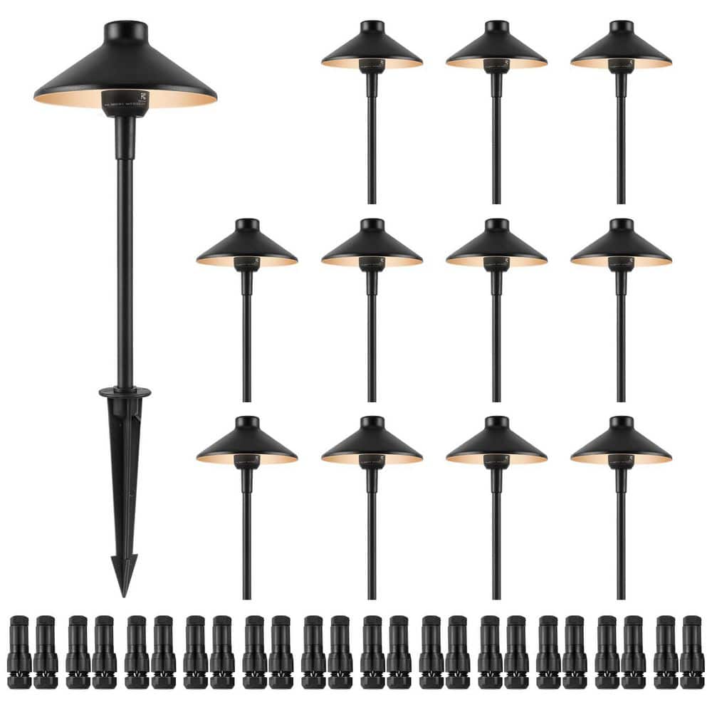 Black 3000K Transformer Required Integrated LED Waterproof Path Light 12-Pack price history on PriceWatchPro