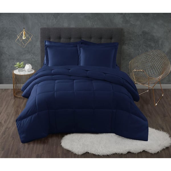 Navy blue deals comforter queen