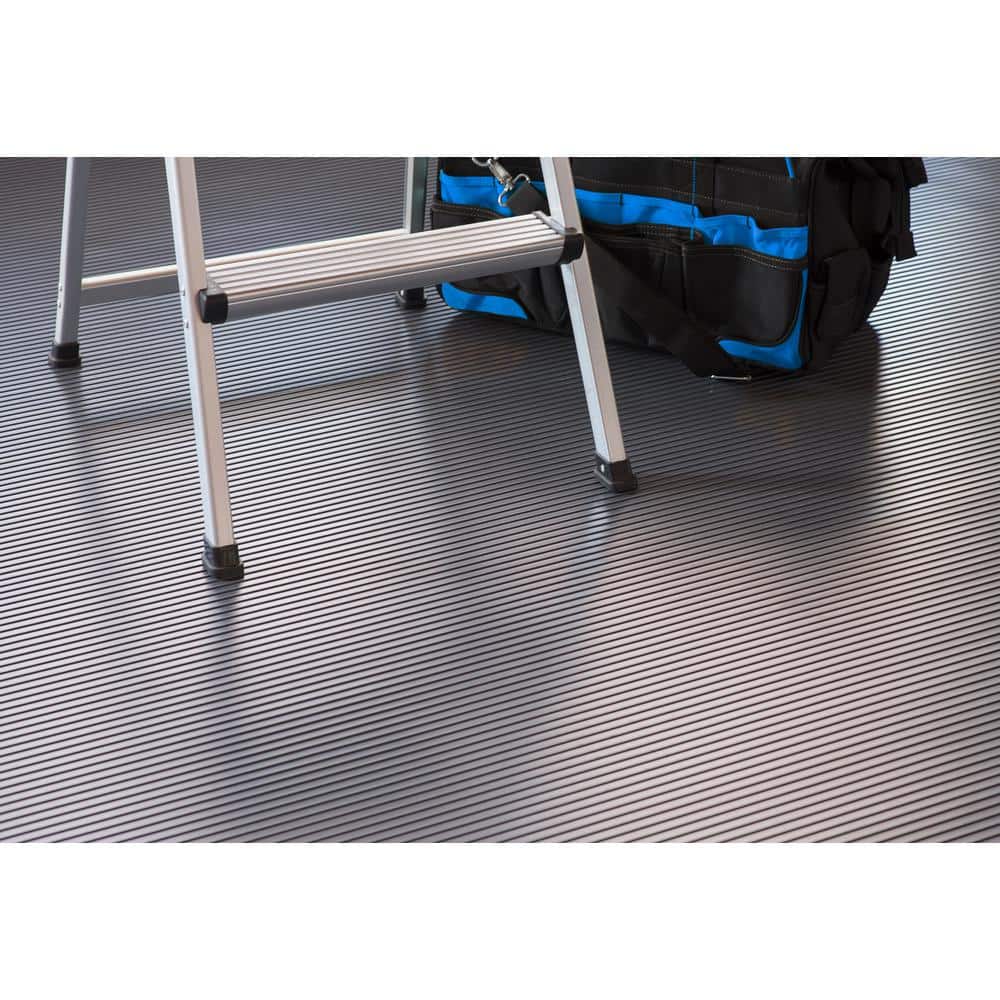 G-Floor 7.5' x 17' Ribbed Slate Grey Vinyl Garage Flooring