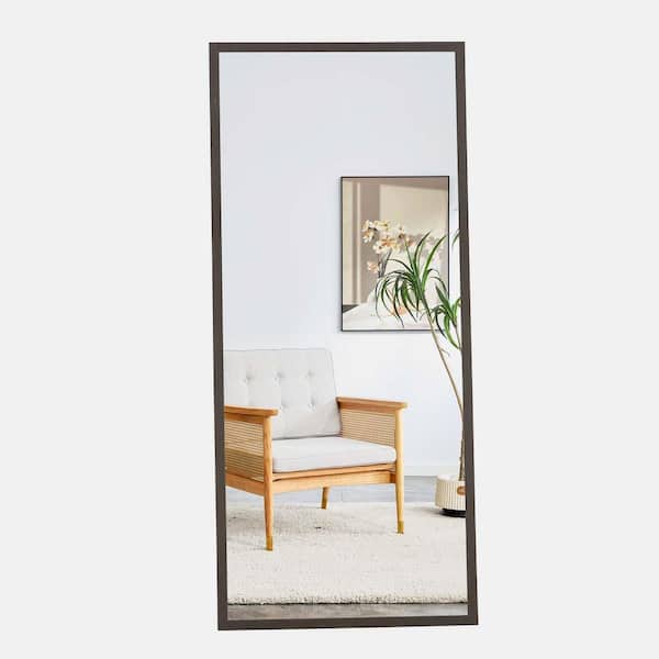 wetiny 31.5 in. W x 71 in. H Rectangle Solid Wood Frame Gray Mirror