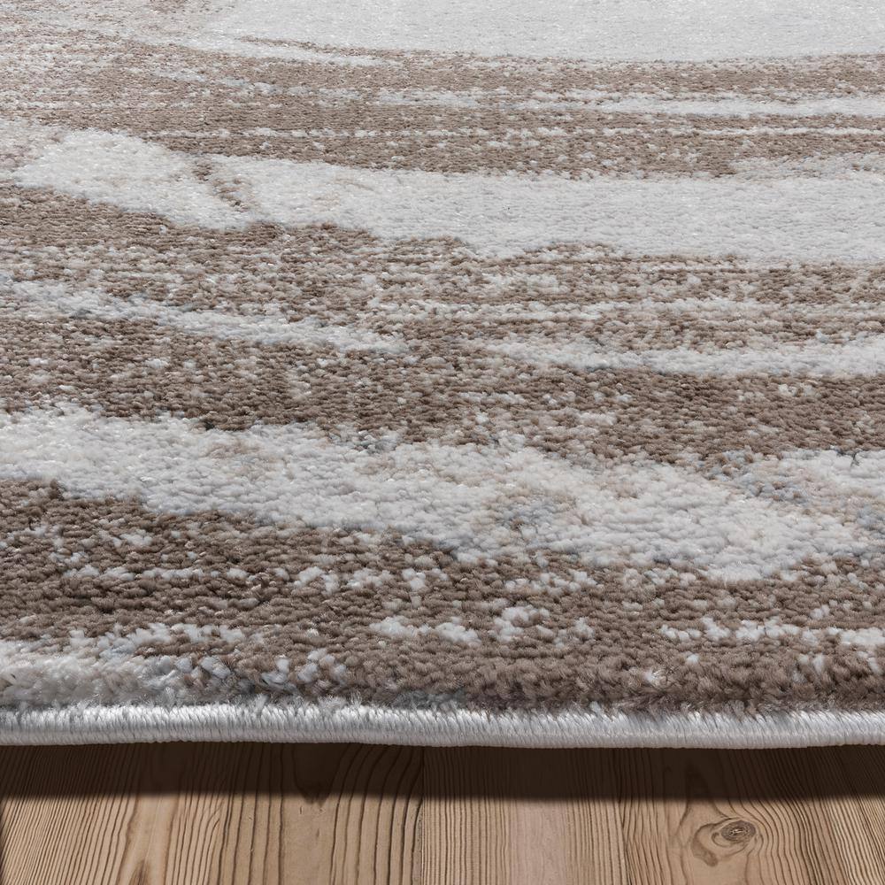 Gray and Beige Abstract Tufted Synthetic 6' x 9' Area Rug