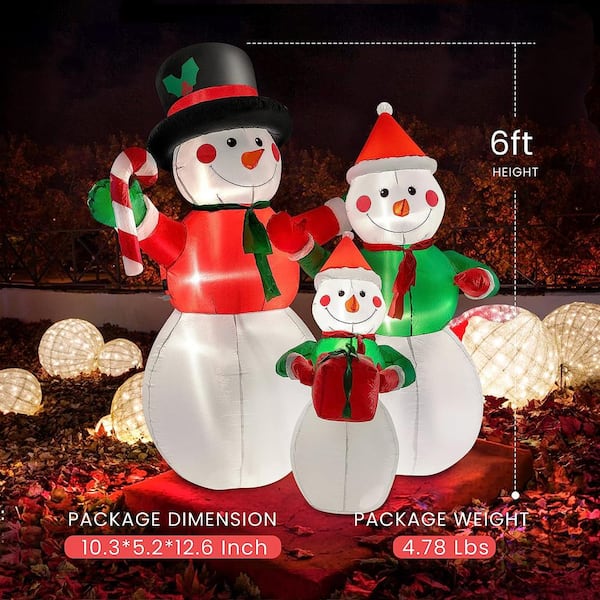Set of 2 Small 6-Inch and 8-Inch Light Up LED Cute Decorative Snowman - One  Holiday Way