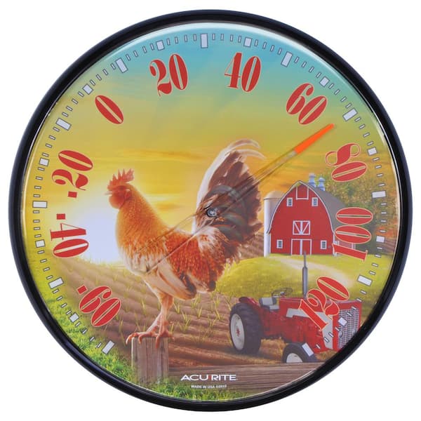 AcuRite 12.5 in. Barnyard Rooster Analog Thermometer
