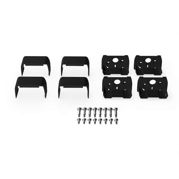 Rapid Rail 1.39 in. H x 2.36 in. W Textured Black Aluminum Rail Line Bracket Kit (4-Pack)