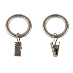 Satin Nickel Steel Curtain Rings with Clips (Set of 10)