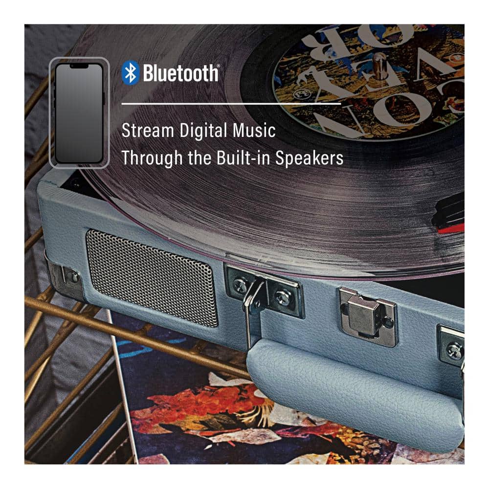 Tourmaline Portable Vintage Bluetooth Suitcase Record Player