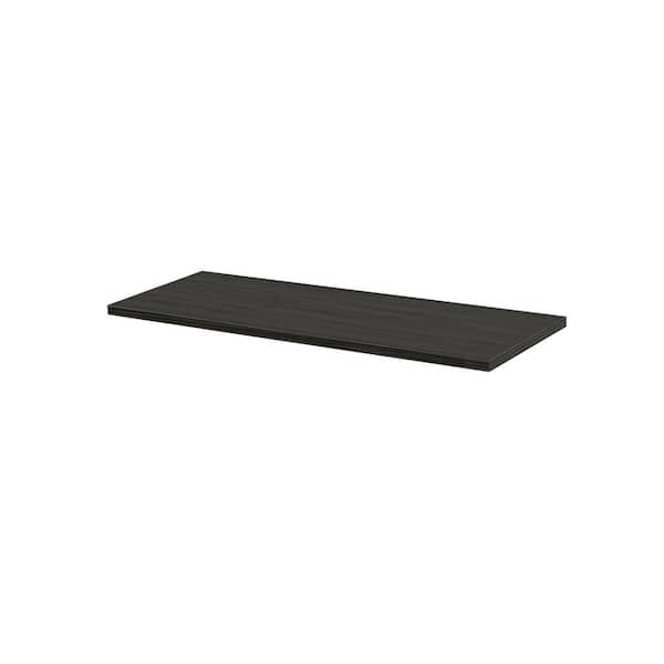 Unbranded LITE Dekor 31.5 in. x 11.8 in. x 0.75 in. Oak Black Decorative Wall Shelf Without Brackets