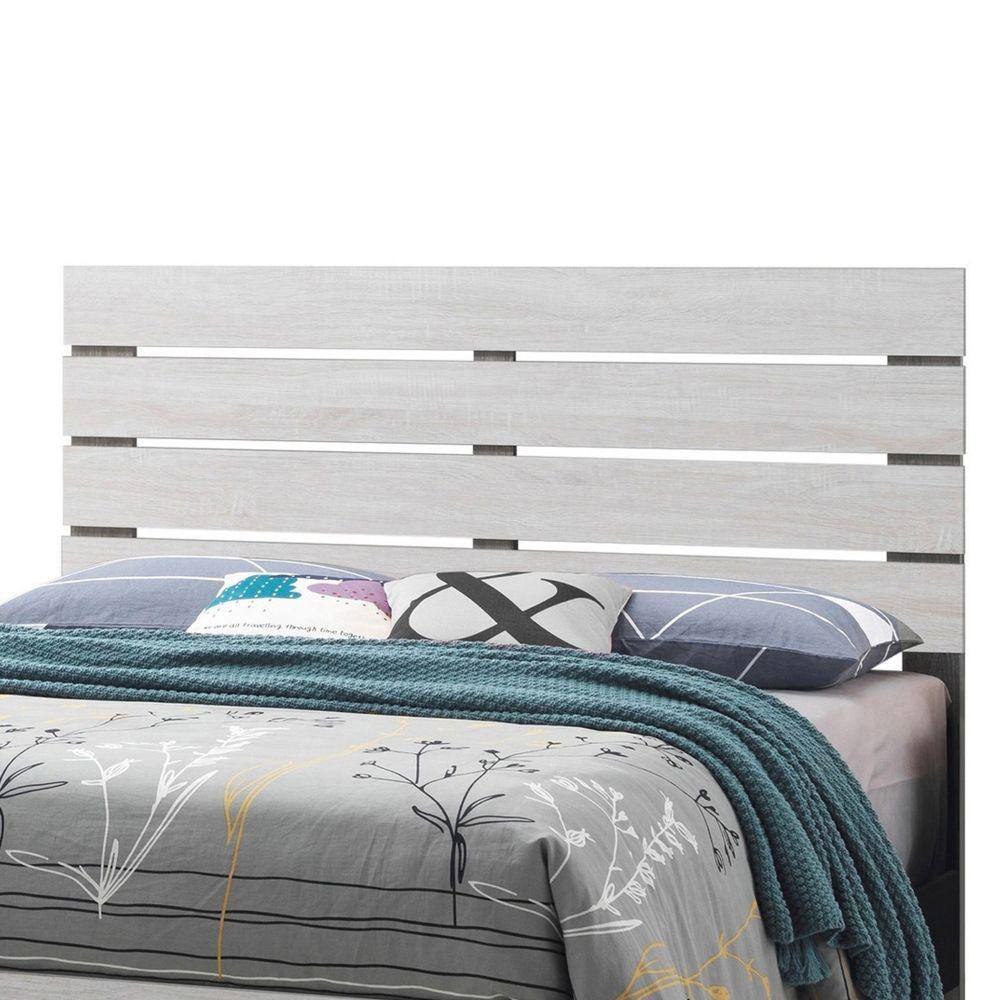 Transitional Queen Bed with Upholstered Headboard and Wood Frame