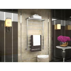 Eve 8-Bar Stainless Steel Wall Mounted Electric Towel Warmer Rack in Brushed Nickel