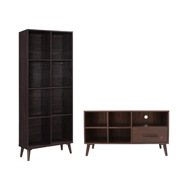 Noble House Dorian 2-Piece Walnut Entertainment Center (Fits TVs Up to 46 in.)