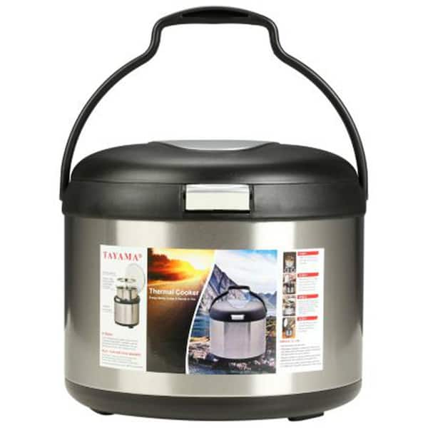 Tayama 5.2 Qt. Silver Slow Cooker with Removable Lid