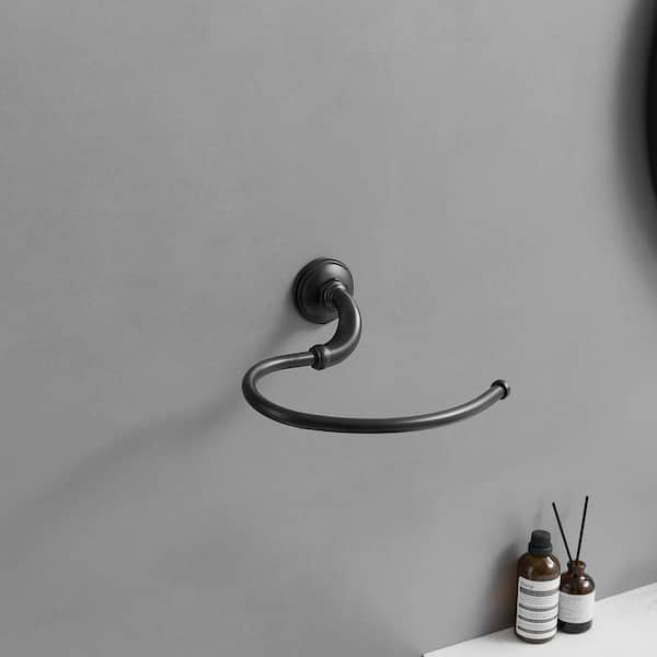 Bathroom Hardware Set 4-Piece Bath Hardware Set with Towel Bar, Robe Hook, Toilet Paper Holder in Oil Rubbed Bronze