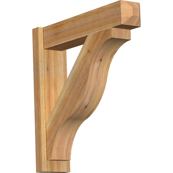 Ekena Millwork 6 in. x 26 in. x 26 in. Western Red Cedar Fuston Craftsman Rough Sawn Outlooker