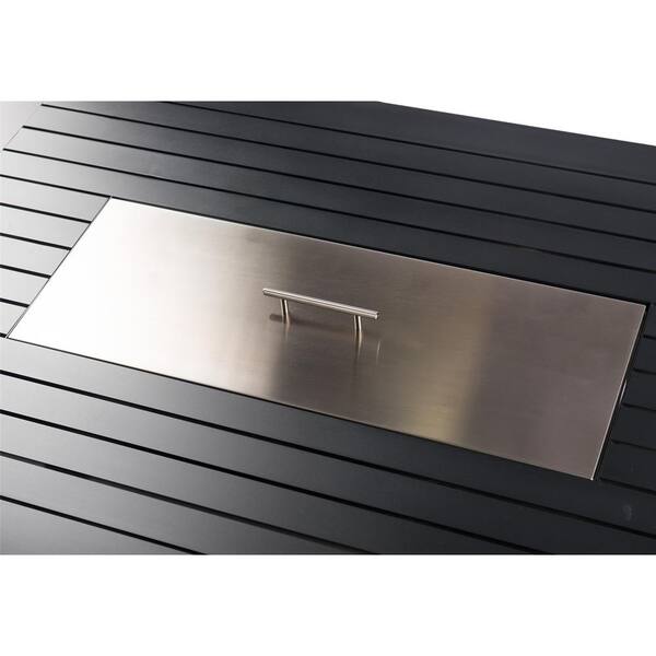 Moda Furnishings 52? Rectangle AL Fire Pit Table- black legs Moda Furnishings 52? Rectangle AL Fire Pit Table- black legs