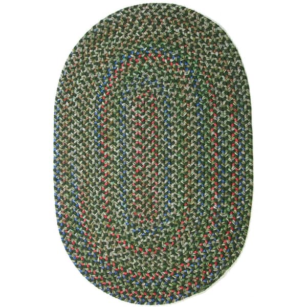 Rhody Rug Kennebunkport Sage Multi 2 ft. x 4 ft. Oval Indoor/Outdoor Braided Area Rug