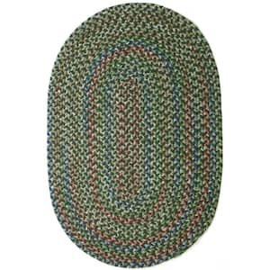 Kennebunkport Sage Multi 5 ft. x 8 ft. Oval Indoor/Outdoor Braided Area Rug