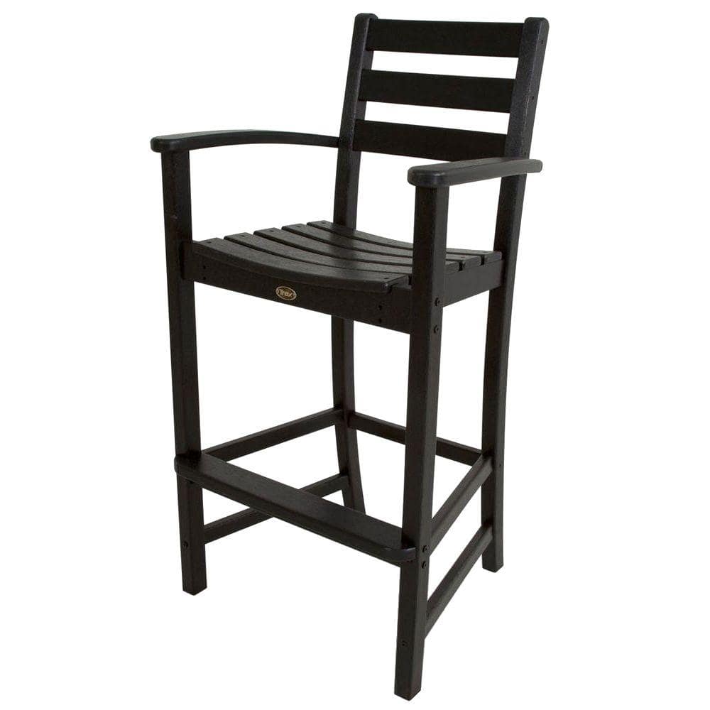 Trex Outdoor Furniture Monterey Bay Armed Charcoal Black Plastic