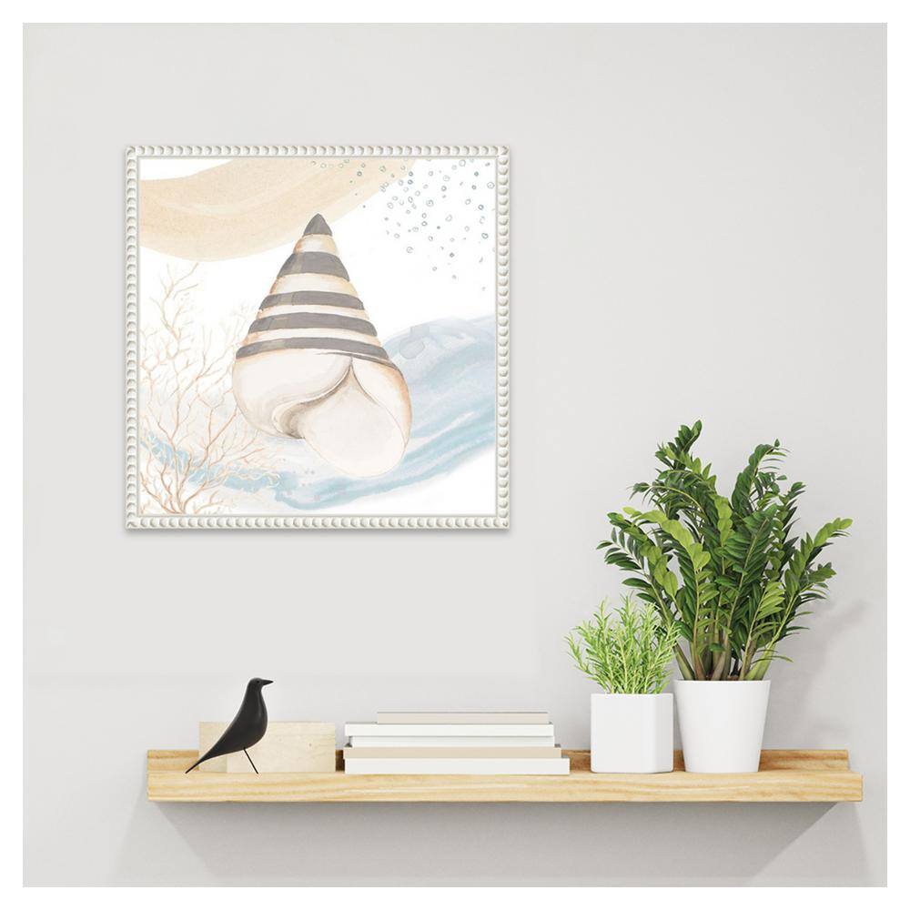 16" x 16" White and Beige Canvas Coastal Quote Art