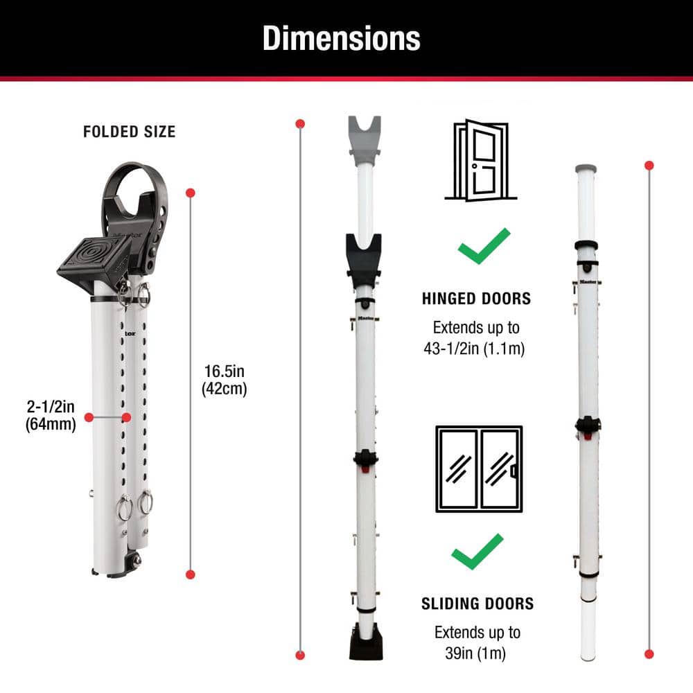 Master Lock Door Bar Dual Function Security