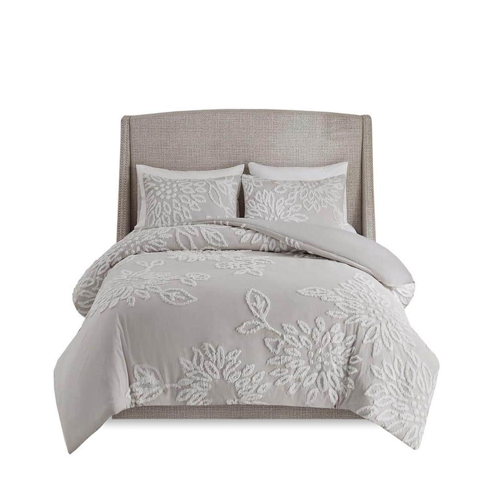 Afoxsos Tufted Cotton Chenille Floral Duvet Cover King in Afoxsos Tufted Cotton Chenille Floral Duvet Cover King in
