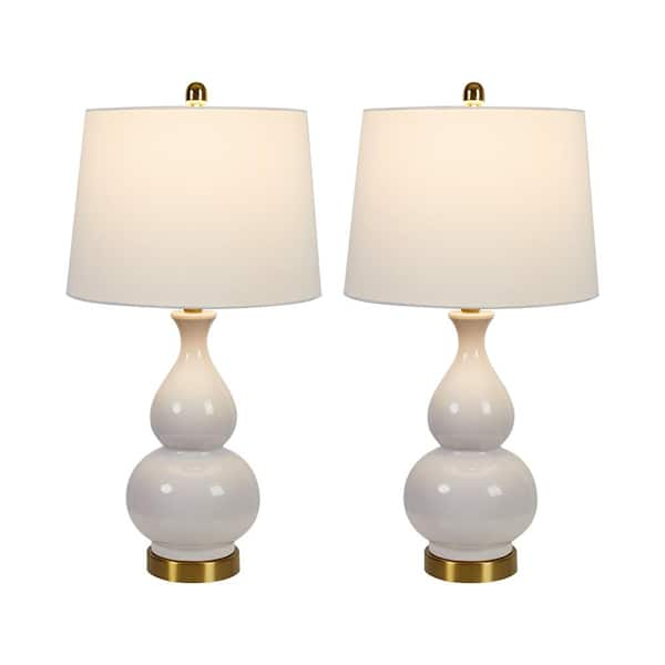 pair white table lamps