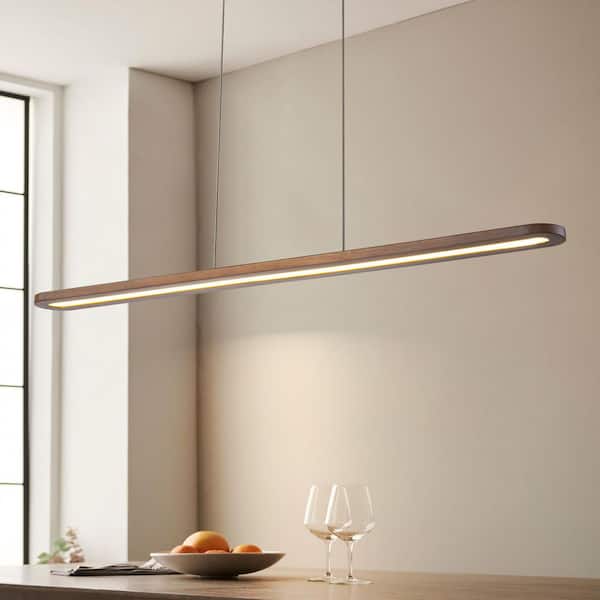 Rennnsan Mirel 47.2 in. 1 Light Walnut Modern Farmhouse Linear LED
