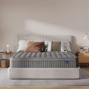 Original Hybrid Series Twin Medium Memory Foam Euro Top 10 in. Grey Mattress