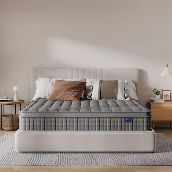 Vesgantti Original Hybrid Series Full Medium Memory Foam Euro Top 12 in. Grey Mattress