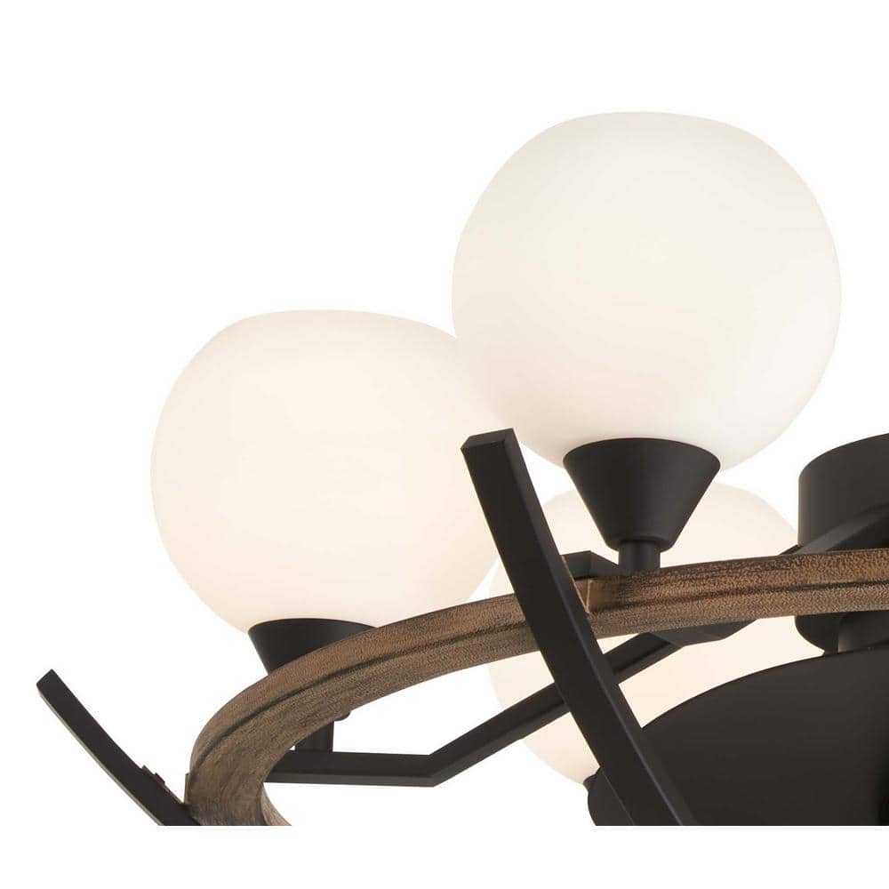 Coal and Opal Glass 30-Inch Chandelier Ceiling Fan with Remote