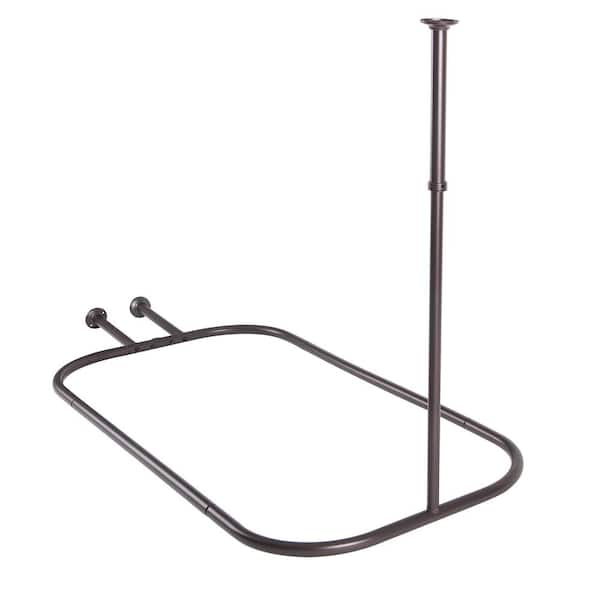 Utopia Alley 54 in. Extra-Large x 26 in. Rustproof Aluminum Hoop Shower Rod in Oil Rubbed Bronze W/ Ceiling Support for Clawfoot Tub