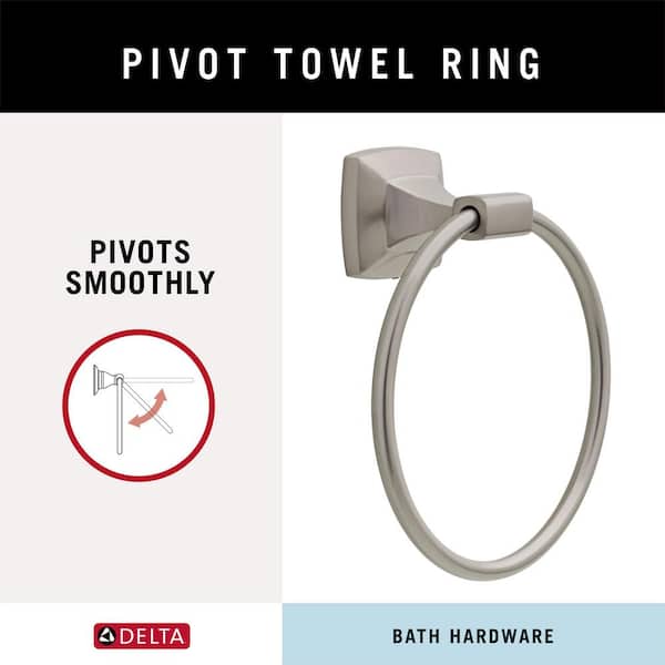 Delta Portwood 4-Piece Bath Hardware Set with 24 in. Towel Bar, Toilet  Paper Holder, Towel Ring, Towel Hook in Brushed Nickel PWD64-BN - The Home  Depot