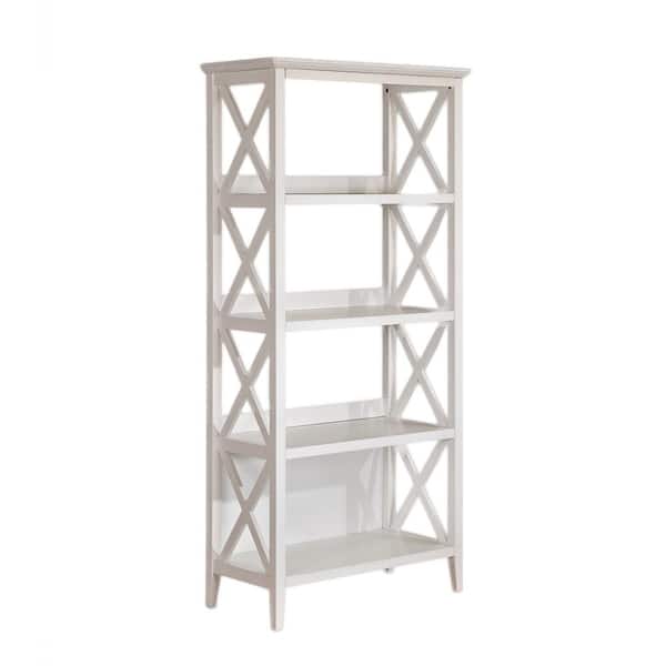 Unbranded Antique 67 in. H White MDF 4 Tier Shelves Bookcases with Sturdy Solid Frame