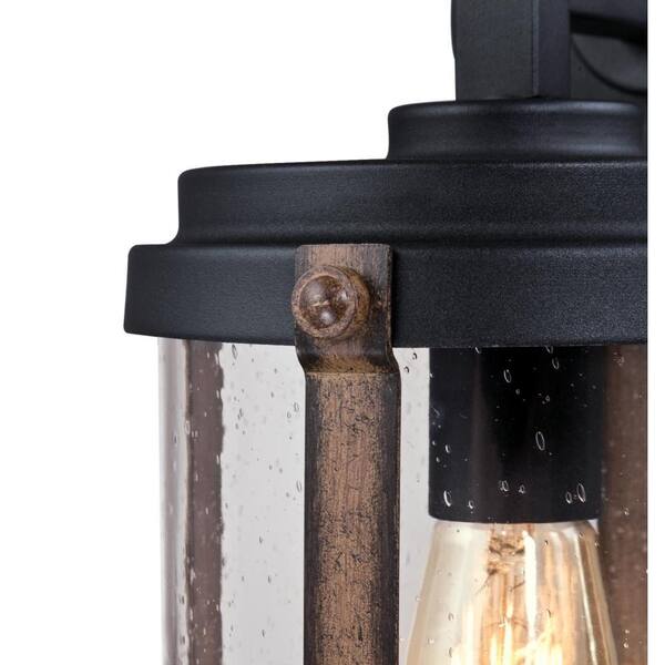 Westinghouse Lighting 6358900 Armin One-Light Textured Black Finish with Barnwood Accents and Clear Seeded Glass Outdoor Pendant Westinghouse Lighting 6358900 Armin One-Light Textured Black Finish with Barnwood Accents and Clear Seeded Glass Outdoor Pendant