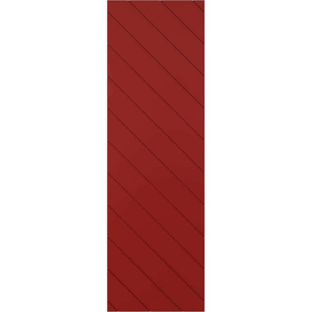 12 in. W x 32 in. H True Fit PVC Diagonal Slat Modern Style Fixed Mount Board and Batten Shutters Fire Red price history on PriceWatchPro
