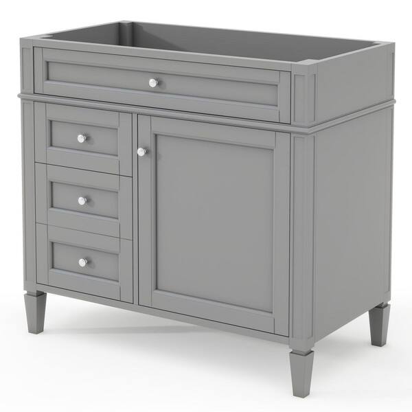 Vienna 36 in. Modern Freestanding Bath Vanity Cabinet without Top in Gray with 2 Drawers and Tip-out Drawer