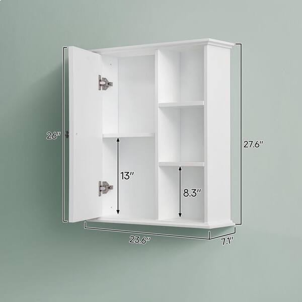 Jaela 23 1/2W 2-Door White Wood Bathroom Storage Cabinet - #781H0