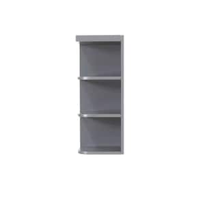 Shaker Ready to Assemble 12x36x12 in. Left Wall Open End Shelf with 2 Fixed-Shelves in Gray