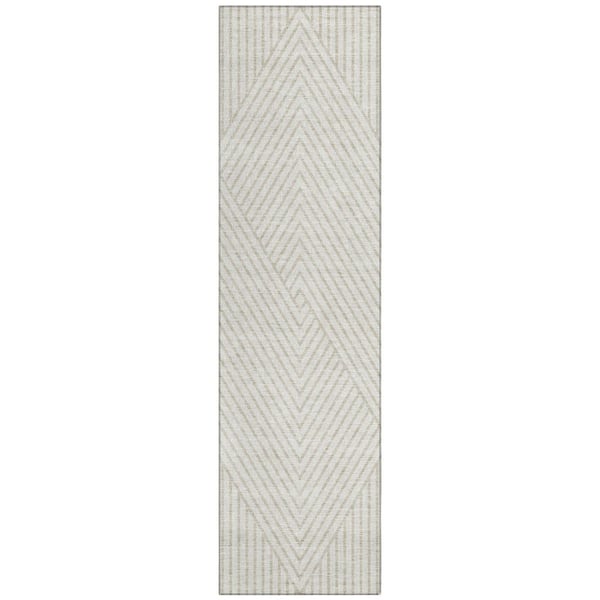 Addison Rugs Chantille Machine Washable Indoor/Outdoor Abstract ACN937 Ivory 2 ft. 3 in. x 7 ft. 6 in. Area Rug