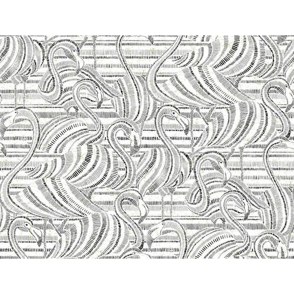 York Wallcoverings Flamingo Flamboyance Black/White Spray and Stick Roll (Covers 60.75 sq. ft.)