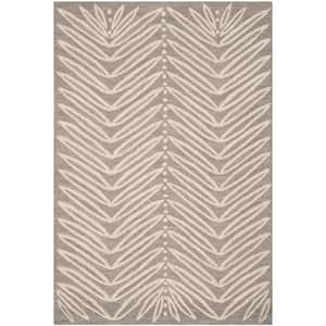 Martha Stewart Chamois Beige 4 ft. x 6 ft. Floral Area Rug