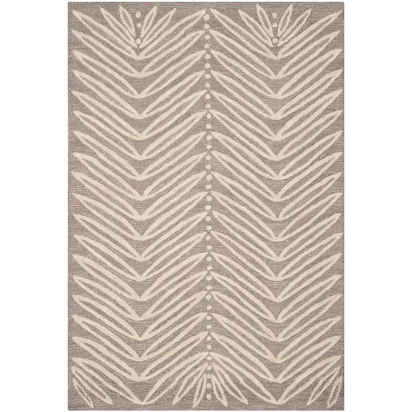 Martha Stewart Chamois Beige 4 ft. x 6 ft. Floral Area Rug
