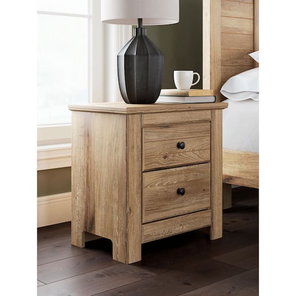 Allihauser Brown 2 Drawers 24.92 in. W Nightstand