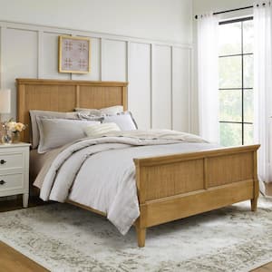 Marsden Patina Wood Finish Wooden Cane Queen Bed (65 in. W x 54 in. H)